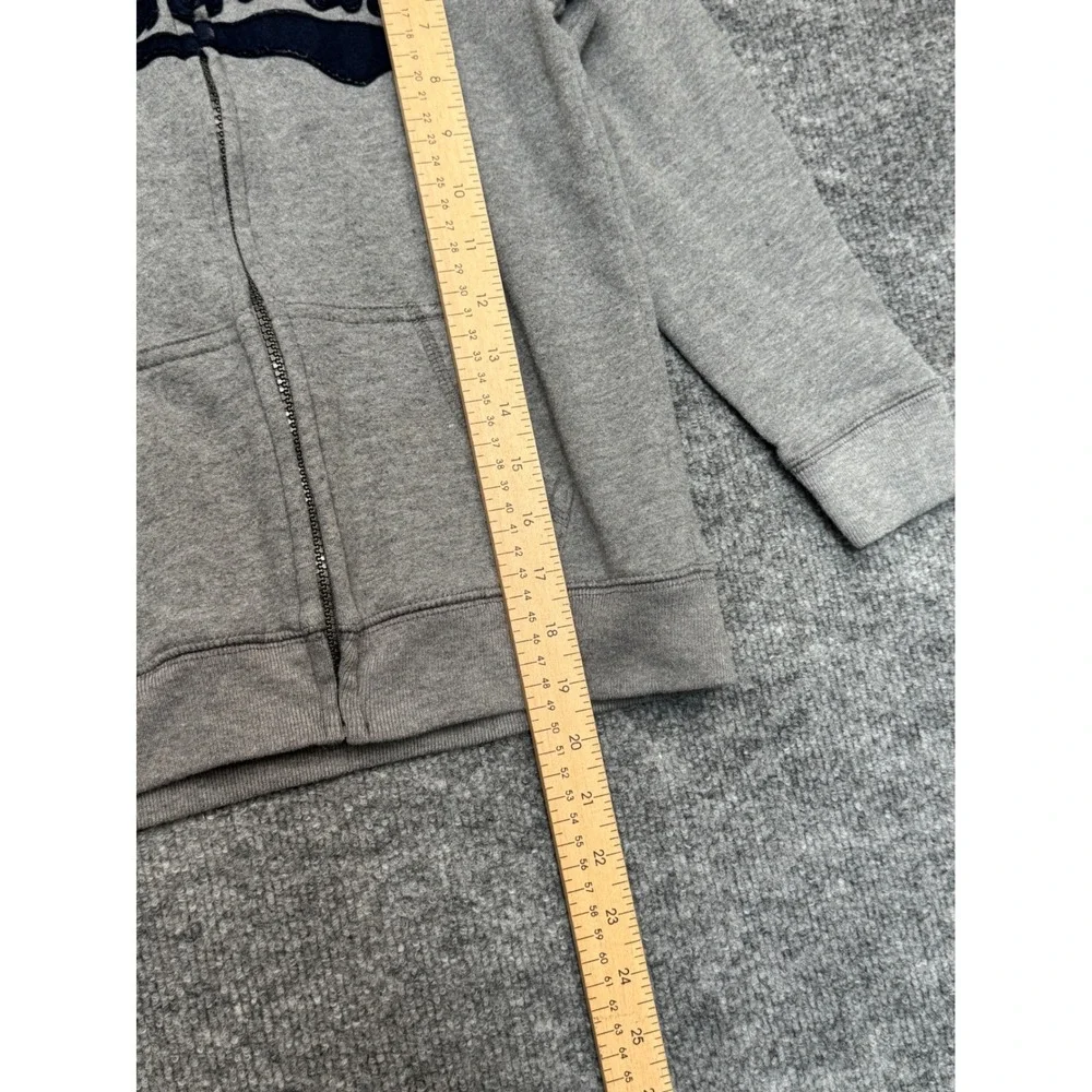 OshKosh Bgosh Boys Size 8 Gray Full Zip Hoodie Navy Blue Logo‎ Fleece Sweatshirt